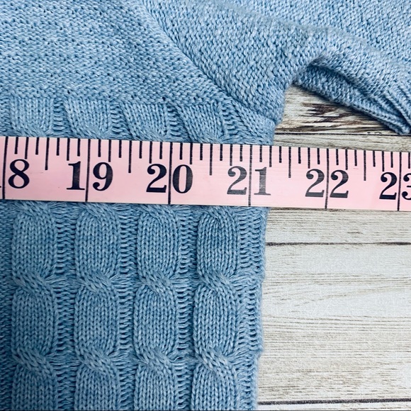 Alfred Dunner faux sweater set light blue short sleeves small shoulder pads - Picture 7 of 7